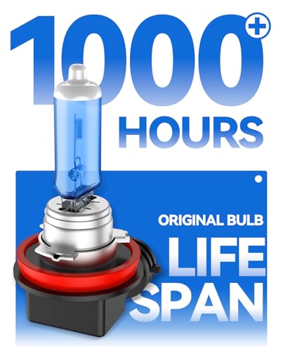 H11 Headlight Bulb H11 Halogen Bulbs No Flashing 12V 55W 5000K Xenon White, 2 Pack - color: White 5000K, size: H11 H8 H9