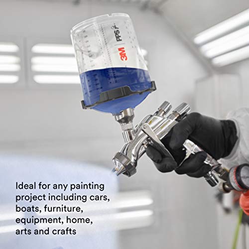 3M 26000 PPS 2.0 Spray Gun Cup, Lids and Liners Kit, Standard, 200-Micron Filter, 22 Ounces, BLACK,SILVER - size: Standard, 200-Micron Filter