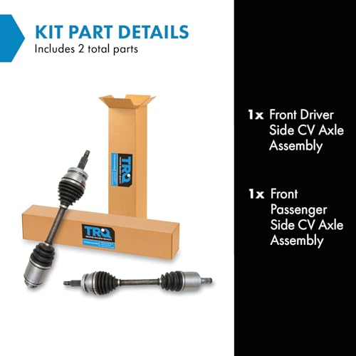 TRQ Front Driver and Passenger CV Axle Assembly Set Neoprene Boots Moly - style: CSA72979