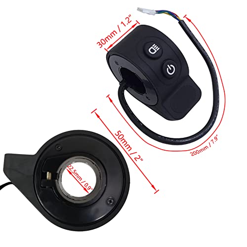 Universal Electric Car Throttle - 5V Thumb Throttle for HX-X6 / X7 / X8 Scooter ABS Silicone Accelerator Pedal Speed Control Integrated Switch - color: Black