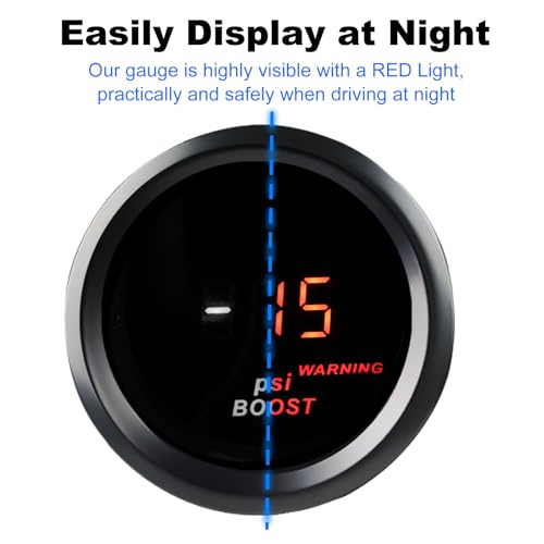 2inch 52mm Turbo Boost Gauge Meter Kit 30PSI DC12V with Boost Sensor - color: Turbo Boost Gauge