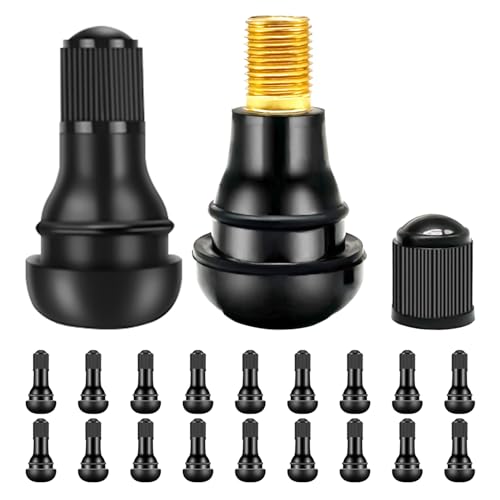 20PCS TR412 Tubeless Valve Stem - Black Standard Length Rubber Snap Replacement for Automotive Rim Holes and Standard Vehicle Tires DD008-412 - size: TR412