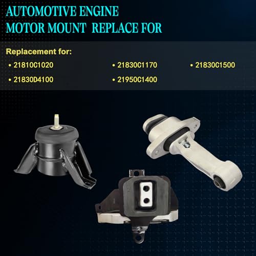 Motor Mount Kit for 2015-2019 Sonata 2016-2020 Optima 2.0L 2.4L