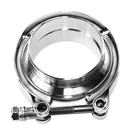 AKIHISA 3 Inch, V Band Clamp with Flange Male Female, 304 Stainless Steel, Compatible for Exhaust System, Turbocharger, Downpipe, Muffler1Pcs, 1Pcs - size: 3.0"(76mm)