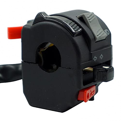 Motorcycle Left Control Handlebar Switch with Wiring Harness Universal Control Headlight Turn Signal kit with Switch Horn 7/8" 22mm Motorcycle Control Switch