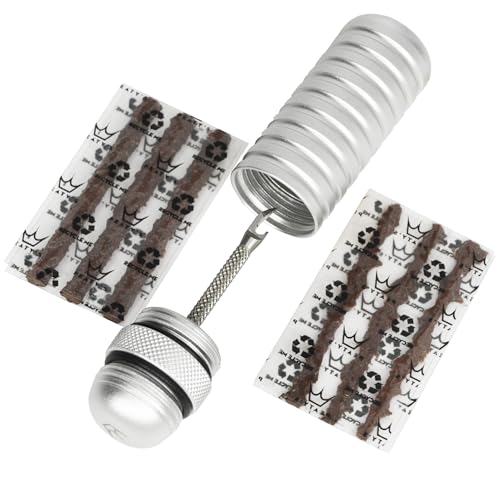 Peaty's Tubeless Bike Tyre Puncture Repair Plugger Kit - for MTB, Road & XC Bicycle Tyres - Unique Single-Sided Fork, for Rapid Puncture Repair to Fix Punctures Fast - 3X 3mm & 1.5mm Plugs - color: Silver