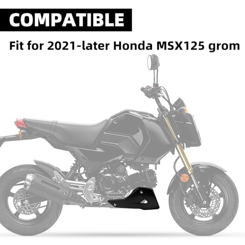 Motorcycle Belly Pan for Honda MSX125 Grom 2021-2026 - color: Black