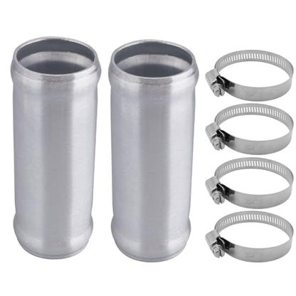AC PERFORMANCE OD 1.5" Aluminum Tube Hose Joiner 2PCS with Clamps - size: 1.5" (38mm) - 2PCS