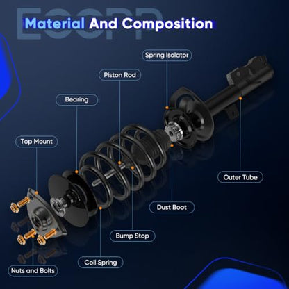 ECCPP Front Struts Spring Assembly Fit for 2014-2018 for Kia Forte - size: 11187 11188