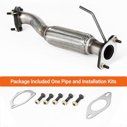 100% Stainless Steel Front Exhaust Flex Pipe 52455 - size: for 05-06 Tribute 2.3L 05-08 Escape 2.3L