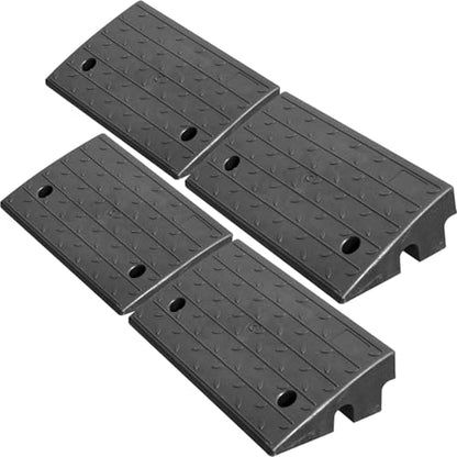 4 Pack 4" inch Rise Driveway Curb Ramps, 17"(L) x 9"(W) x 4"(H) Loading Ramps for Car, Pickup, Motorcycle, Truck, Heavy-Duty Rubber Kerb Ramps 6000 LBS Load Capacity (4" Rise - 4Pack) - size: 4" Rise - 4Pack