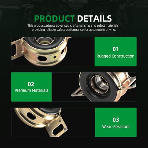 4Pcs Drive Shaft U-Joints & Center Support Bearing Kit