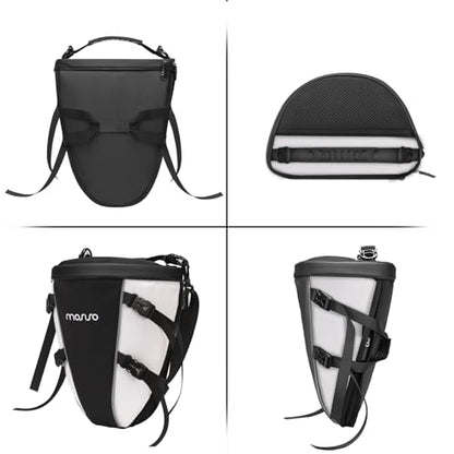 MOSISO Motorcycle Tail Bag Waterproof Polyester Storage Saddle Bag,White - color: White
