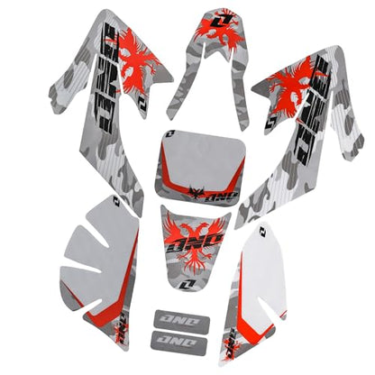 Complete Graphics Decals Stickers Kit for CRF50 XR50 CRF 50 XR 50 Plastics Fairing SDG SSR 107 110 125CC Thumpstar Atomik Dirt Pit Bikes Motorcycle SSR110 SSR125 Coolster (KWTG020) - color: Kwtg020