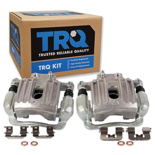 TRQ Rear Brake Caliper Set Zinc Coated Brackets - color: Replacement, size: CLA32304