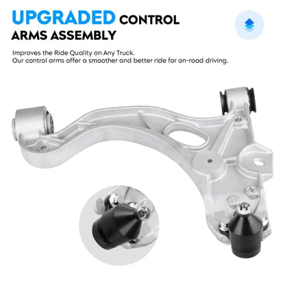 6PCS Front Lower Control Arm + Ball Joint for 98-05 Buick Lesabre Park Avenue Riviera Cadillac Deville Seville Oldsmobile Aurora Pontiac Bonneville Tie Rod Ends Sway Bar Suspension Kit K620291 K620292