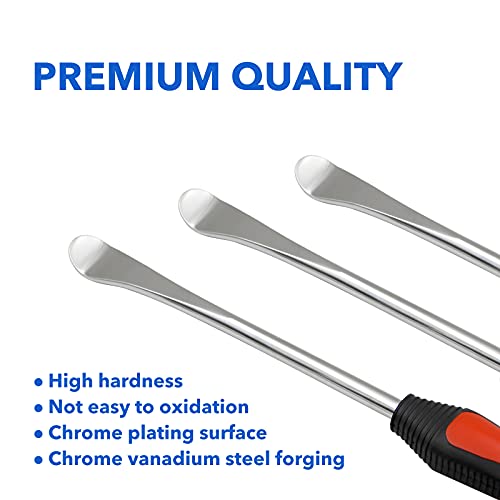 Tire Spoons Tool Set, Professional Tire Changing Kit for Dirt Bike, Motorcycle, Wheelchair, Lawn Mower, Tractor, 3X Tire Spoons, 3X Rim Protectors, 1X Valve Tool, 6X Valve Cores (Basic Sets) - size: Basic Sets