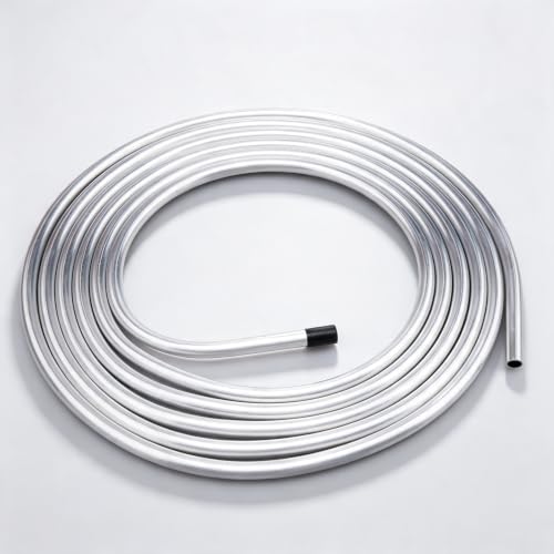 AC PERFORMANCE 1/2" Aluminum Fuel Line Hard Tube, 11.5 Feet Coil - color: Silver, size: 1/2" OD - 11.5FT