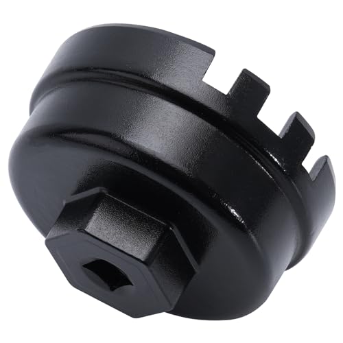 64mm 14 Flutes/6 Slots Oil Filter Cap Wrench Removal Tool Socket Compatible with Toyota, Lexus, Prius, and Scion Vehicles Equipped with 1.8L 4-Cylinder engines, Black Heavy-Duty Aluminum - size: 6 Slot