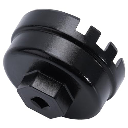 64mm 14 Flutes/6 Slots Oil Filter Cap Wrench Removal Tool Socket Compatible with Toyota, Lexus, Prius, and Scion Vehicles Equipped with 1.8L 4-Cylinder engines, Black Heavy-Duty Aluminum - size: 6 Slot