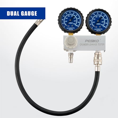 Cylinder Leak Tester Kit with Dual-Gauge, Engine Leak Detector Kit - color: Cylinder Leak Tester Kit