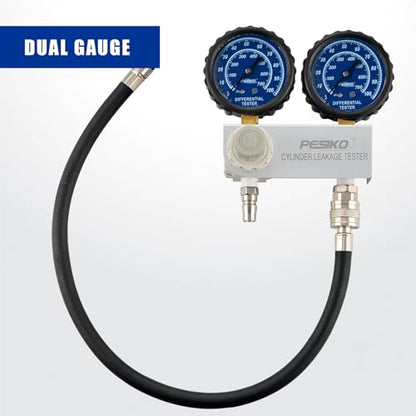 Cylinder Leak Tester Kit with Dual-Gauge, Engine Leak Detector Kit - color: Cylinder Leak Tester Kit