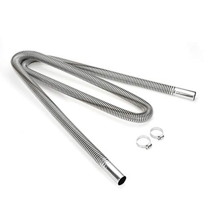 COLOR TREE 78.7inch Universal Stainless Steel Exhaust Pipe 1inch ID Parking Air Heater Tank Diesel Gas Vent Hose Length for Car Truck - size: 2M / 2.5CM
