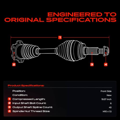A-Premium Front Driver or Passenger Side CV Axle Shaft Assembly - style: Front Driver or Passenger Side