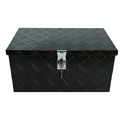 20 X 12 X 9.45 Inch Black Aluminum 5 Bar Tread Tool Box Truck Car Outdoor Trailer Pickup Underbody Toolbox, RV Storage Organizer, Underbed Tools Organizer With Lock & Keys