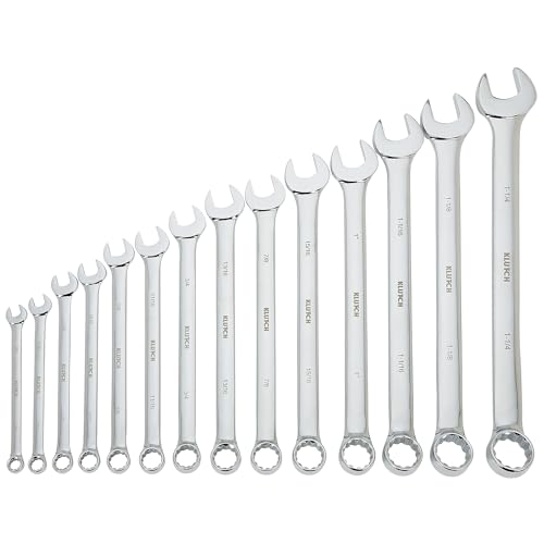 Klutch 14-Pc. Extra-Long SAE Combination Wrench Set - style: SAE