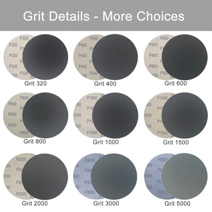 6 Inch 50 Pcs Wet Dry Hook and Loop Sanding Discs, No Hole, 2000 Grit - style: Grit 2000