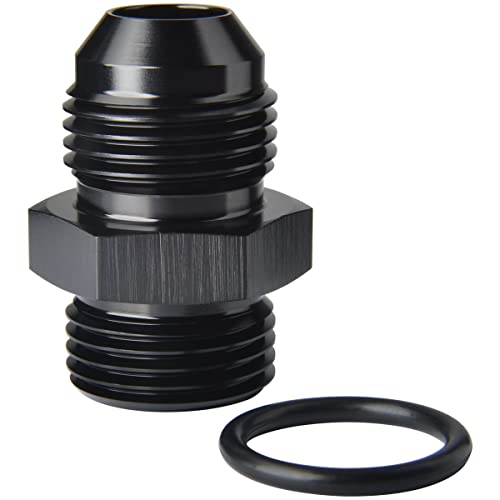 8AN Male Flare to 8AN ORB O-ring Boss Fuel Pump Rail Adapter Fitting Aluminum Black - color: Black - 1PC, size: 8AN to 8AN ORB