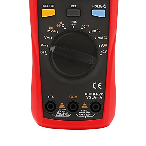 UNI-T Digital Multimeter Tester UT133A, AC DC Voltage Current Dmm Multimeter 6000 Counts Auto Ranging NCV Measures Volt Amp Ohm Capacitance Frequency Temperature, Continuity Diode Test, Palm Size - size: UT133A