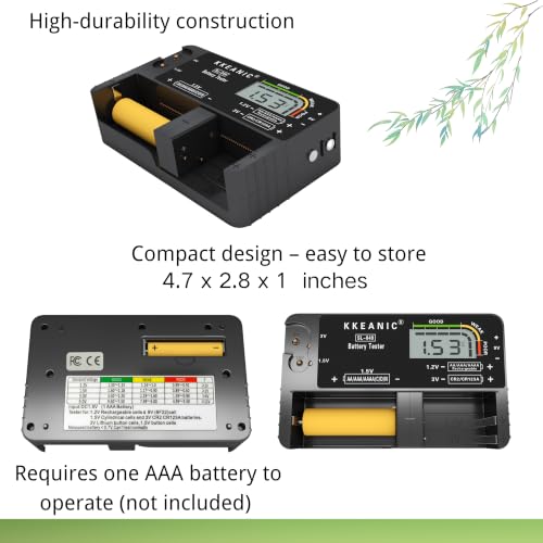 Battery Tester for AA AAA C D 9V & Household Batteries Battery Checker