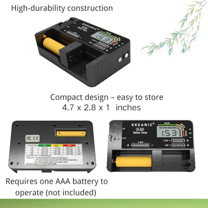 Battery Tester for AA AAA C D 9V & Household Batteries Battery Checker