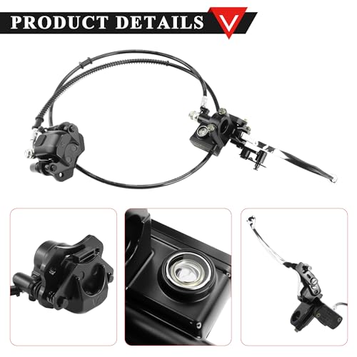 PRO BAT Mini ATV Hydraulic Brake Kit with Master Cylinder Caliper - color: Silver&Black