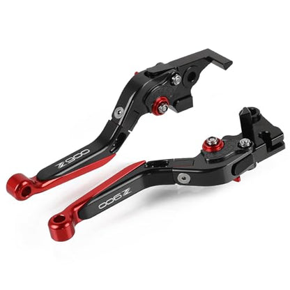 Z900 Motocycle Brake Clutch Levers Set Foldable Extendable - color: Brake Clutch Levers-red+black