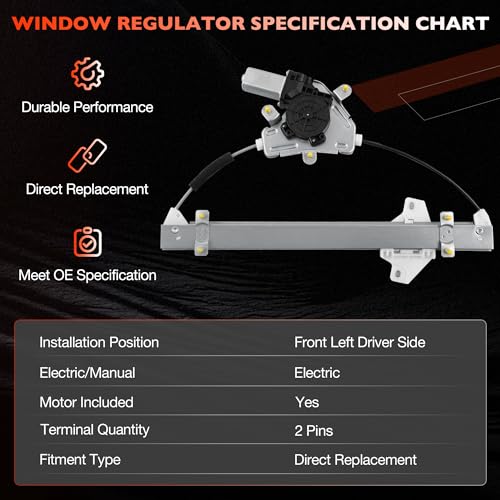 751‑632 Front Left Driver Side Power Window Regulator w/Motor Assembly - size: 751‑632