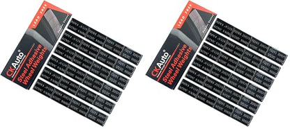 CKAuto 1/2oz, 0.5oz, Ultra Slim Low Profile, Black, Adhesive Stick On Wheel Weights, 12 oz/ 0.75 lb/Box, OEM Quality, (24pcs) (Pack of 2) - color: Black, size: 24PCS (Pack of 2)
