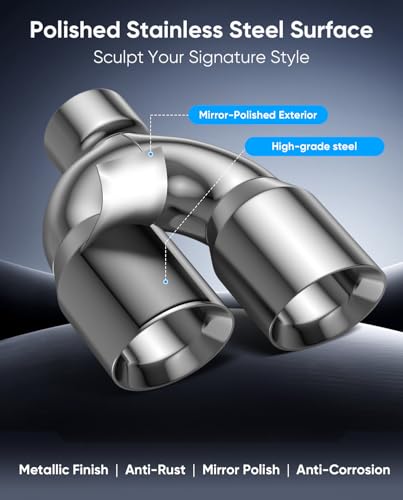 3" Dual Exhaust Tip,3Inch Inlet 3.5inch outlet 9.5" Long Tail Pipe - size: 3TO3.5 2pack