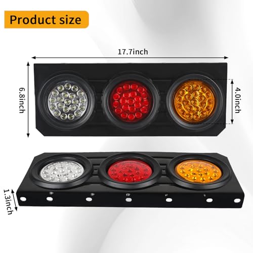 2 PCS 63 LED Trailer Tail Lights Bar Kit with Iron Bracket Base - color: Tail Lights-A