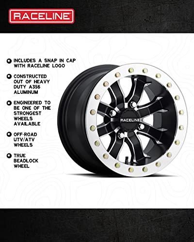 Raceline Wheels A71 MAMBA UTV/ATV Wheel Black Machined Finish 14x7" 4x137", 10 mm offset/(4.39"B/S) - color: BLACK w/MACHINED FACE, size: 14x7" inches, 4X137, 10/4.39"