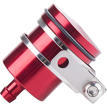 Universal Motorcycle Aluminum Brake Fluid Reservoir Oil Cup Fit For Yamaha Kawasaki Honda Suzuki BMW and more (Red) - color: red