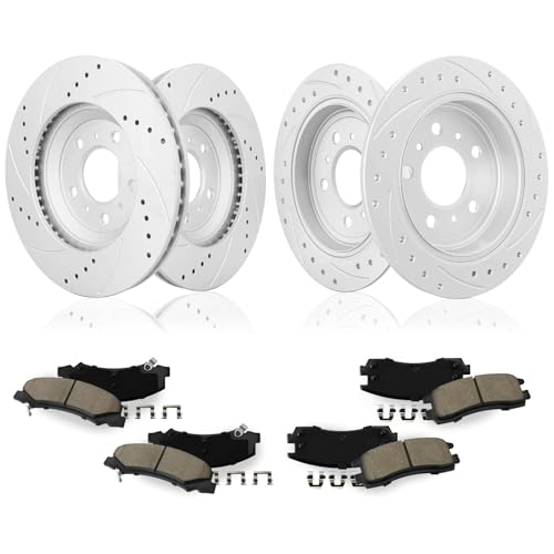 Betthand Brakes and Rotors Fit for 06-10 Chevy Impala, 06-07 Monte Carlo - size: 580403*2+580401*2+D1159-8269+D698-7387