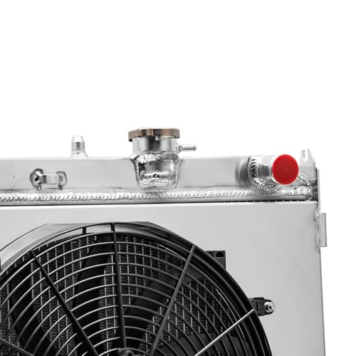 3 Row Aluminum Radiator + Shroud Fan For 2004-2012 Chevy Colorado GMC Canyon L4 2.8L 3.7L L5 2005 2006 2007 2008 2009 2010 2011 Radiators