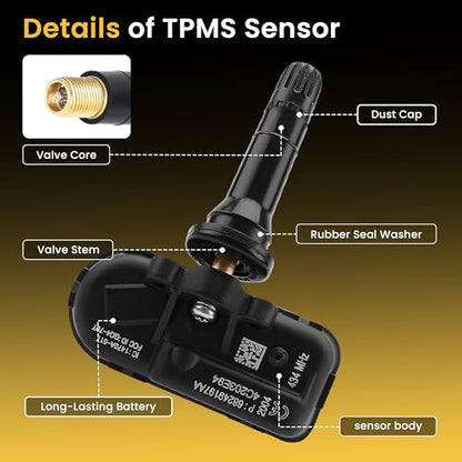 TPMS Tire Pressure Sensor Tire Sensor 433MHz Fit for Dodge Ram 68249197AA - size: 68157568AA