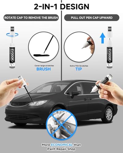 Granite Crystal Metallic(PAU/LAU) Touch Up Paint Compatible with Chrysler Exact Match 2 in 1 Touch up Paint for Chips and Nicks Repair with 2pcs Disposable Micro Applicators - color: Granite Crystal Metallic(PAU/LAU)