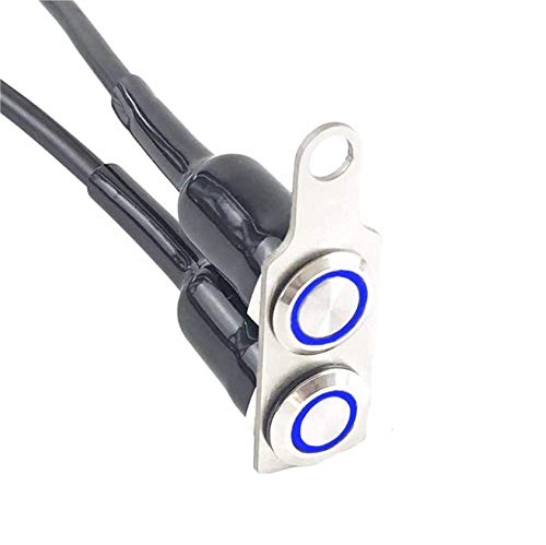 Rayana Universal Stainless Steel LED Motorcycle Switch ON-Off Handlebar Adjustable Mount Waterproof Switches Button DC12V Fog Light (Color : C-Bule)