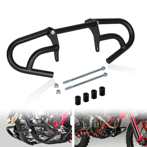 CRF300L/250L 21-25 Crash Bar Compatible with CRF300L 2021-2025 CRF250L 2022-2025 Motorcycle Engine Guard Highway Crash Bar Bumper Frame Falling Protector Steel Split Style (Black) - color: Black