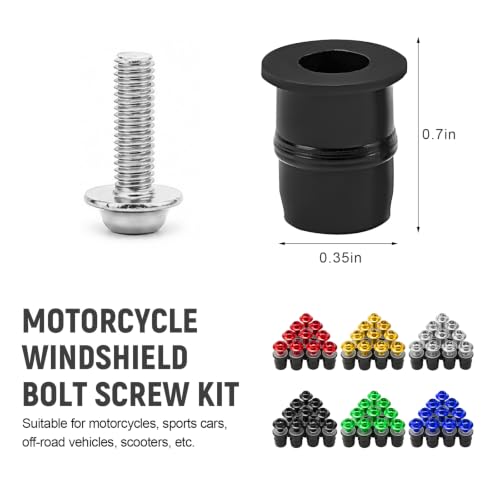 10PCS Motorcycle Windshield Bolt Kit, M5 Motorbike Fairing Bolts Nuts (Silver) - color: Silver